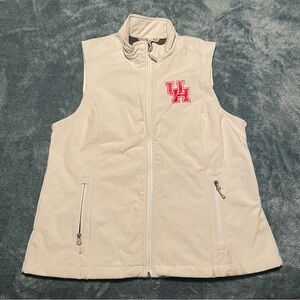 University of Houston Women's Full Zip Vest Size XL Off White Lightweight UH